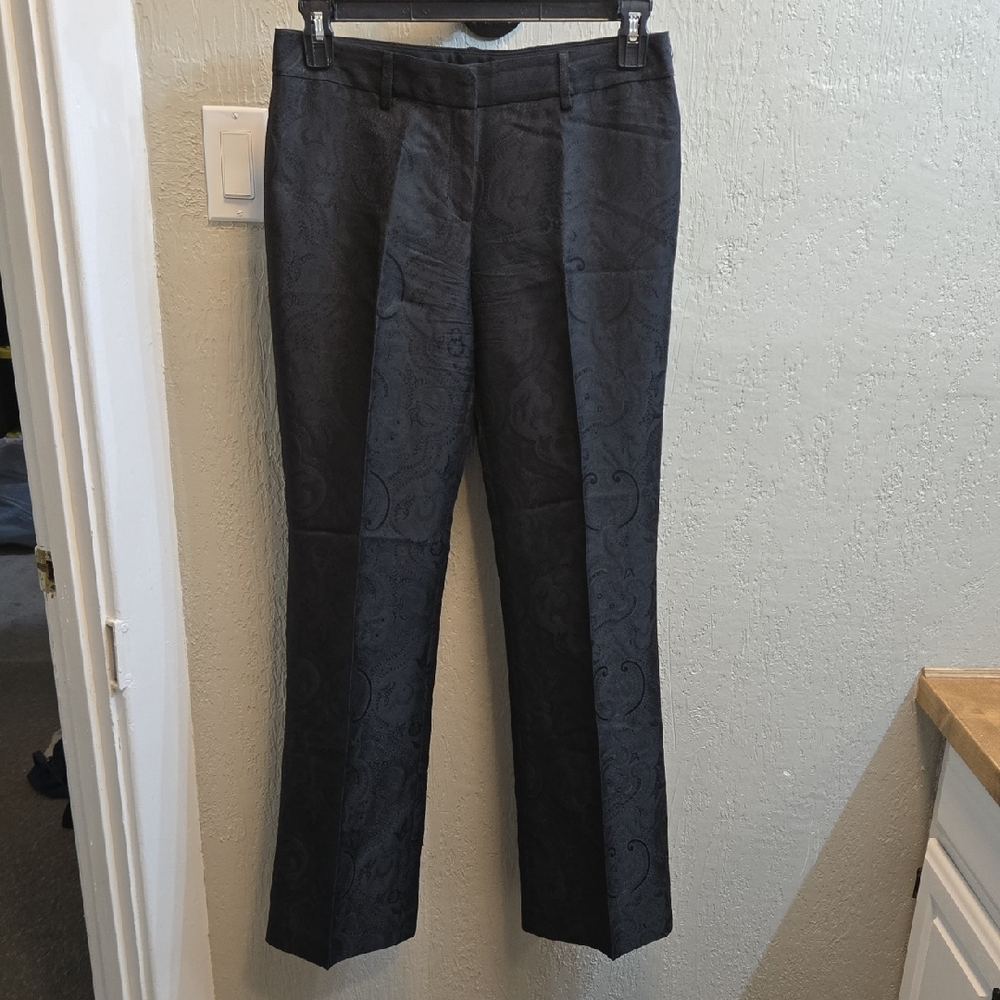 Express Editor Black Paisley Pany Trousers